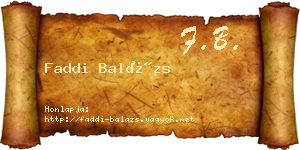 Faddi Balázs névjegykártya